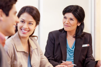 financial advisor consulting with clients
